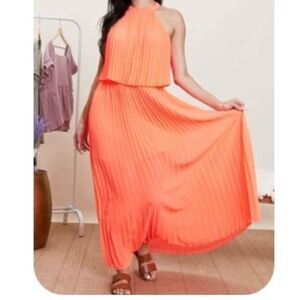 Beautiful tangerine tiered dress